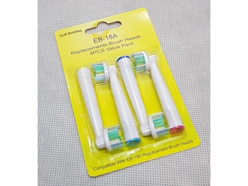 Toothbrush Heads  EB-18A, 4pcs/Card  (EHO1929J)