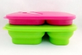 Foldable silicone lunch box with cutlery