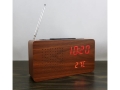 Rechteckige Uhr aus Holz mit Radio MB-12435