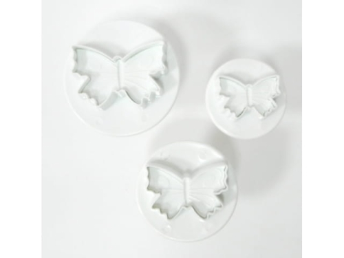 Cookies/Fondant Plunger Cutter Punch Set - Butterfly Shape - 3Pc/Set (EBB294P)