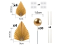 38PCS Cake Topper Gold Set with Fans  (EBB37)