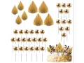 38PCS Cake Topper Gold Set with Fans  (EBB37)
