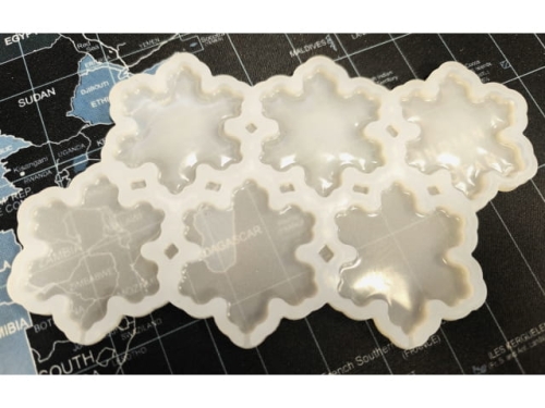 Snowflakes Izomalt / Lolipop moulds - 6 in 1; Silicone; 10*14*0.5cm  (EBB1140)