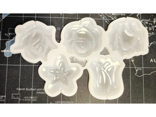 Flowers Izomalt / Lolipop moulds - 6 in 1; Silicone; 8*10*0.5cm (EBB1141)