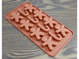 Chocolate Mould - Silicone Gingerbread Man and Candystick  (EBB204)