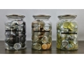 Ornamental glass pebbles in tin  H-20