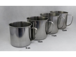 Steel cup with a handle diameter of 10 cm