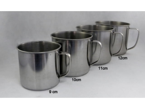 Steel cup with a handle diameter of 10 cm