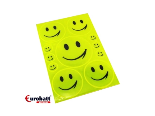 Reflective stickers - Mr.Smiley; 11 pcs/card (ECG851)
