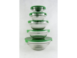 A set of glass containers with lids 5 pieces