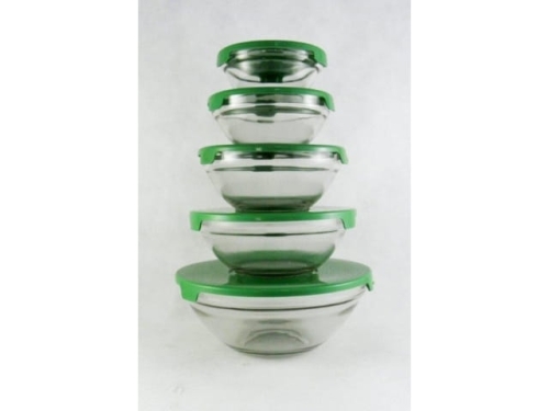 A set of glass containers with lids 5 pieces