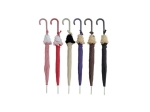 Women's Long Umbrella - 59Cms; 8 Panels; J Handle - Polka dots & frill White & 4 colors  3180